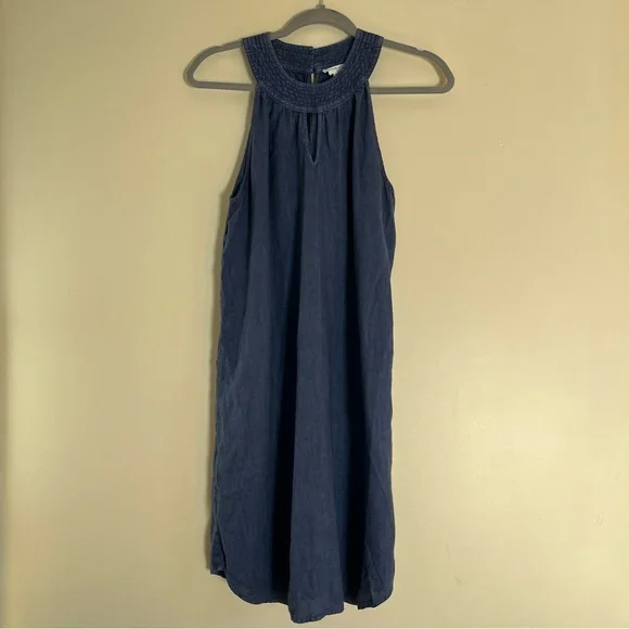 chinese dress ladies C&C California 100% Linen Tropical Print Mini Shift Dress Size Medium
